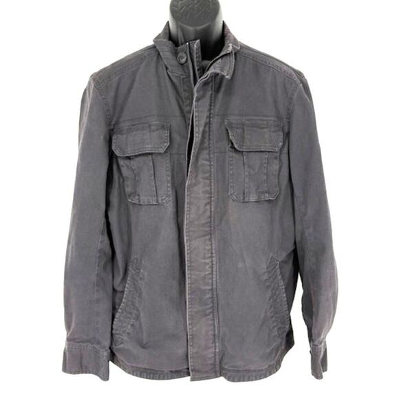 Flag & Anthem 4-Pocket Mock Neck Collar Long Sleeve Jacket in Grey – Medium - Picture 1 of 8